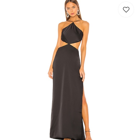 satin backless maxi dress